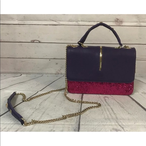 Urban Expressions Purple Pink Glitter Purse Chain - Picture 2 of 5